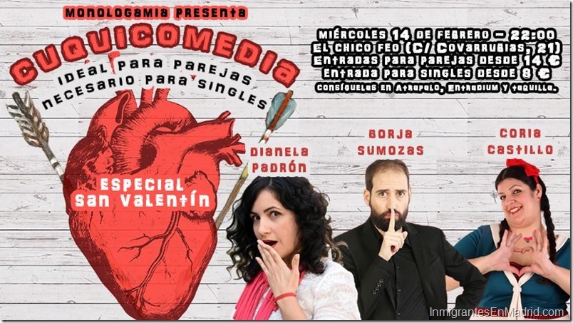 Especial de humor de San Valentín este 14 de febrero en Madrid ¡Imperdible!