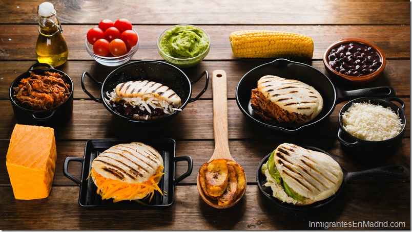 Different types of arepas, the typical Venezuelan food