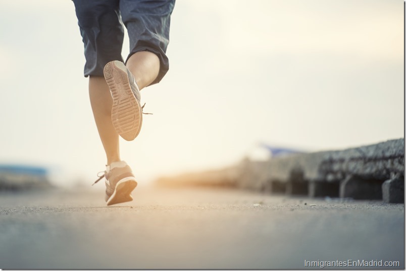 woman running on morning