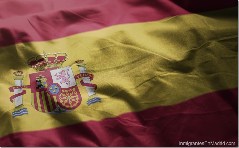 Spain Flag Rumpled Close Up 